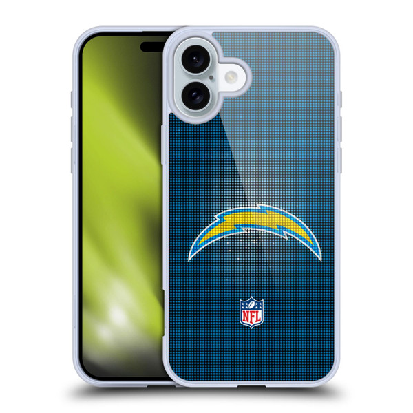 NFL Los Angeles Chargers Artwork LED Soft Gel Case for Apple iPhone 16 Plus