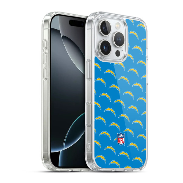 NFL Los Angeles Chargers Artwork Patterns Soft Gel Case for Apple iPhone 16 Pro & MagSafe