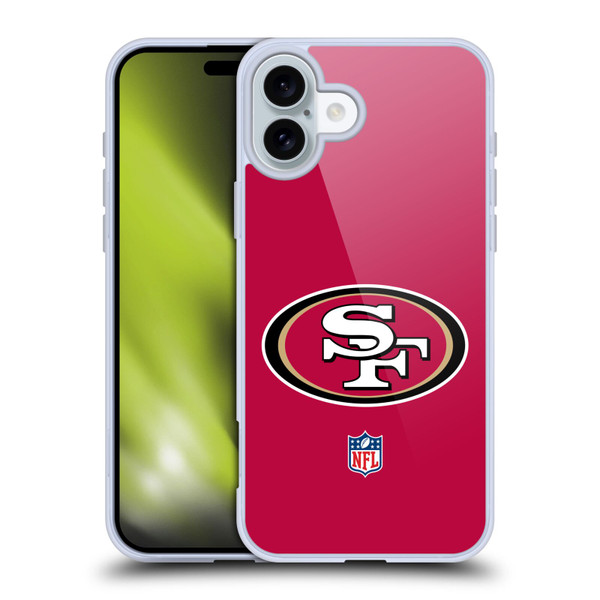 NFL San Francisco 49Ers Logo Plain Soft Gel Case for Apple iPhone 16 Plus