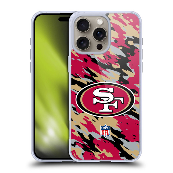 NFL San Francisco 49Ers Logo Camou Soft Gel Case for Apple iPhone 16 Pro Max