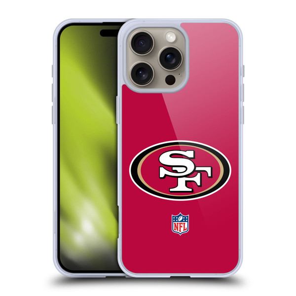 NFL San Francisco 49Ers Logo Plain Soft Gel Case for Apple iPhone 16 Pro Max
