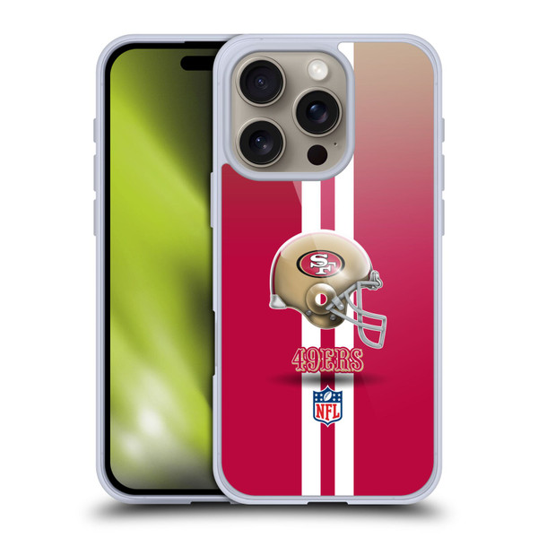 NFL San Francisco 49Ers Logo Helmet Soft Gel Case for Apple iPhone 16 Pro