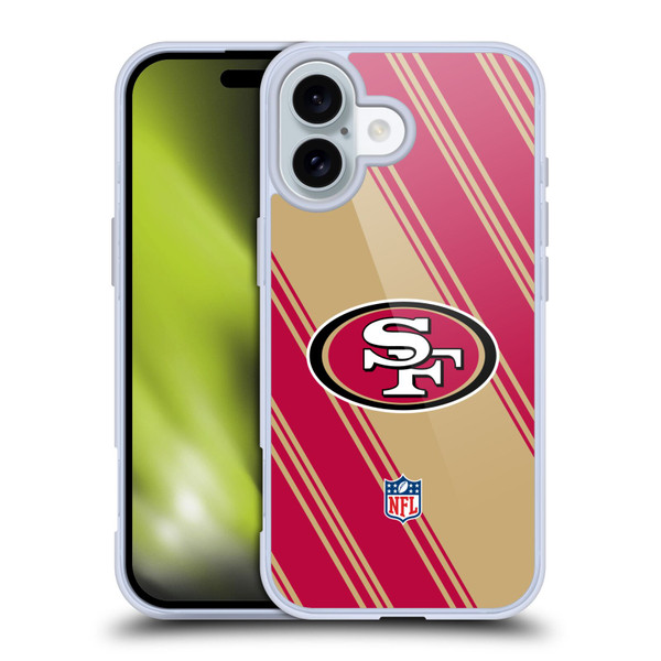 NFL San Francisco 49ers Artwork Stripes Soft Gel Case for Apple iPhone 16