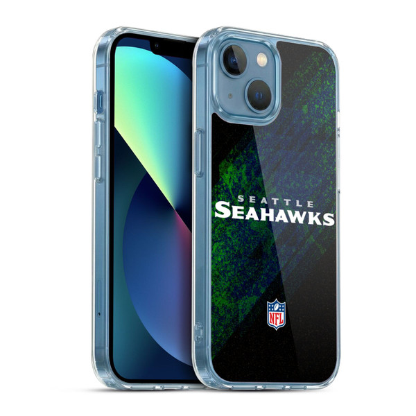 NFL Seattle Seahawks Logo Blur Soft Gel Case for Apple iPhone 13 Mini & MagSafe