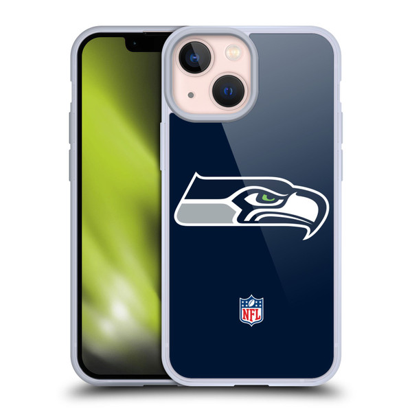 NFL Seattle Seahawks Logo Plain Soft Gel Case for Apple iPhone 13 Mini NFL Seattle Seahawks Logo Plain Soft Gel Case for Apple iPhone 13 Mini