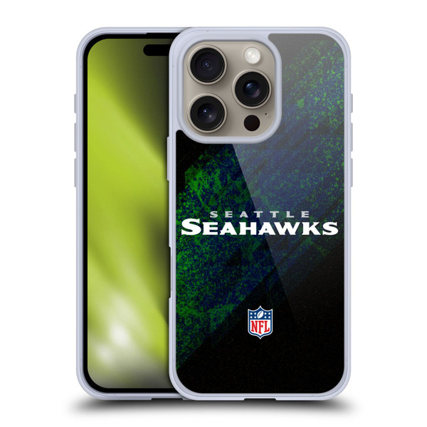 NFL Seattle Seahawks Logo Blur Soft Gel Case for Apple iPhone 16 Pro