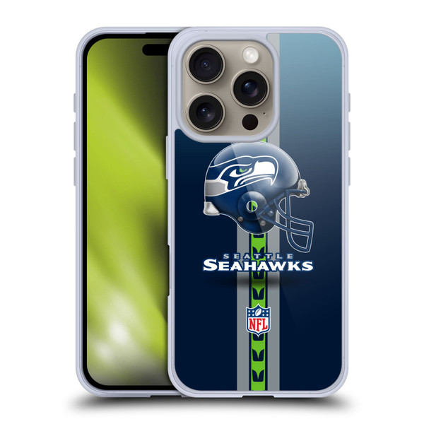 NFL Seattle Seahawks Logo Helmet Soft Gel Case for Apple iPhone 16 Pro