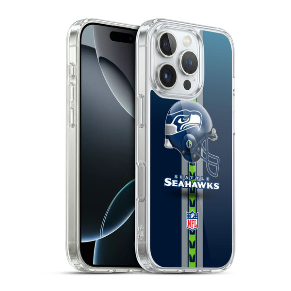 NFL Seattle Seahawks Logo Helmet Soft Gel Case for Apple iPhone 16 Pro & MagSafe