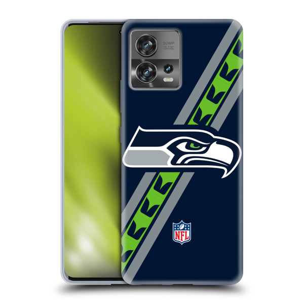 NFL Seattle Seahawks Logo Stripes Soft Gel Case for Motorola Moto Edge 30 Fusion