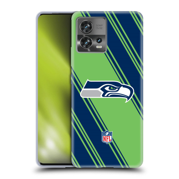 NFL Seattle Seahawks Artwork Stripes Soft Gel Case for Motorola Moto Edge 30 Fusion