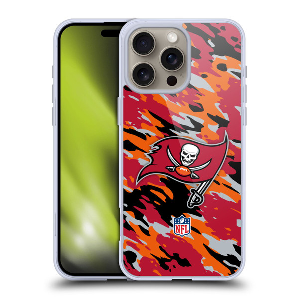 NFL Tampa Bay Buccaneers Logo Camou Soft Gel Case for Apple iPhone 16 Pro Max
