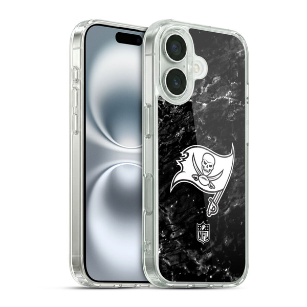 NFL Tampa Bay Buccaneers Artwork Marble Soft Gel Case for Apple iPhone 16 & MagSafe