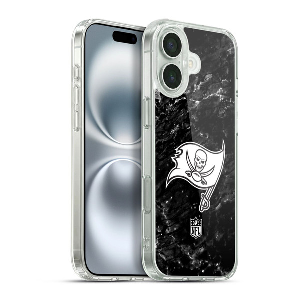 NFL Tampa Bay Buccaneers Artwork Marble Soft Gel Case for Apple iPhone 16 Plus & MagSafe