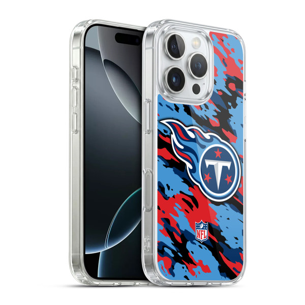 NFL Tennessee Titans Logo Camou Soft Gel Case for Apple iPhone 16 Pro & MagSafe