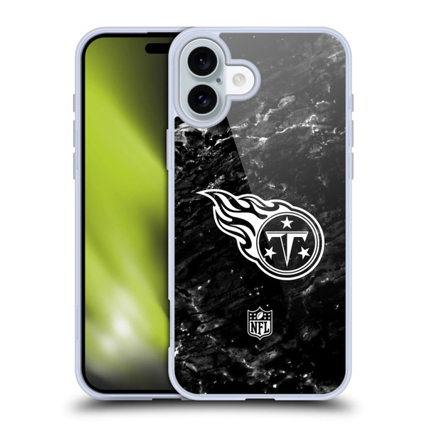 NFL Tennessee Titans Artwork Marble Soft Gel Case for Apple iPhone 16 Plus