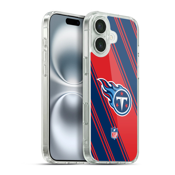 NFL Tennessee Titans Artwork Stripes Soft Gel Case for Apple iPhone 16 Plus & MagSafe