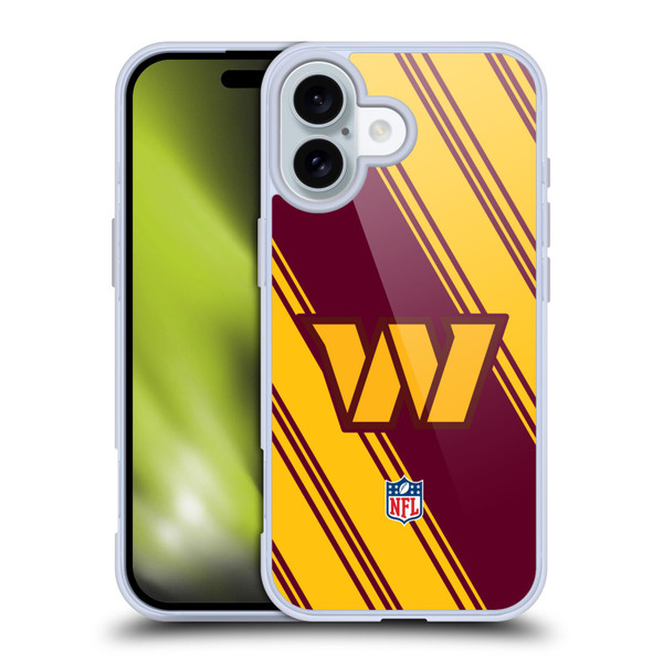 NFL Washington Football Team Artwork Stripes Soft Gel Case for Apple iPhone 16