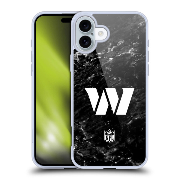 NFL Washington Football Team Artwork Marble Soft Gel Case for Apple iPhone 16 Plus