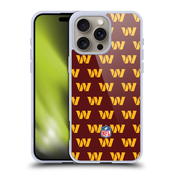 NFL Washington Football Team Artwork Patterns Soft Gel Case for Apple iPhone 16 Pro Max
