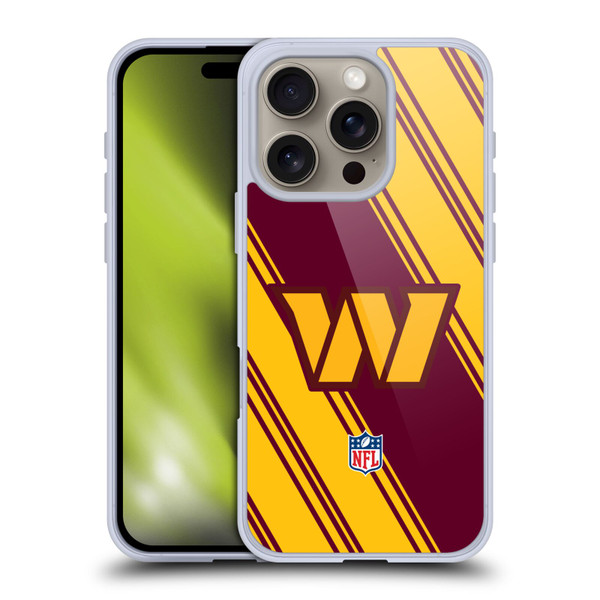NFL Washington Football Team Artwork Stripes Soft Gel Case for Apple iPhone 16 Pro