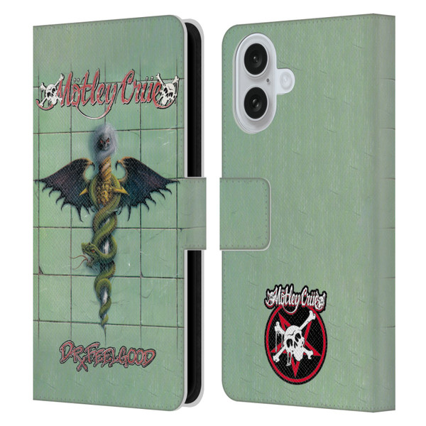 Motley Crue Albums Dr. Feelgood Leather Book Wallet Case Cover For Apple iPhone 16