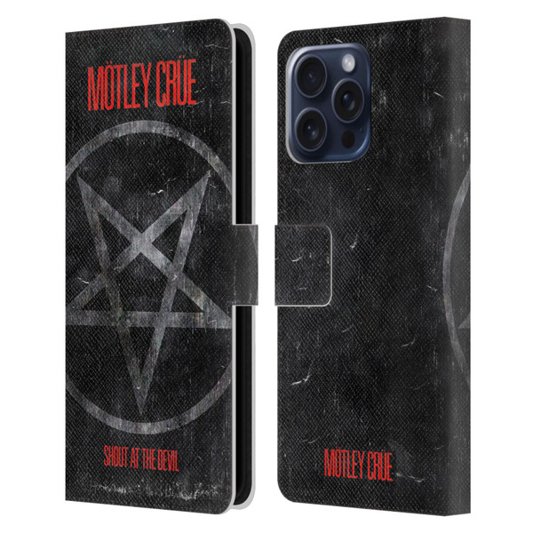 Motley Crue Albums SATD Star Leather Book Wallet Case Cover For Apple iPhone 16 Pro Max