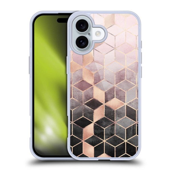 Elisabeth Fredriksson Cubes Collection Pink And Grey Gradient Soft Gel Case for Apple iPhone 16