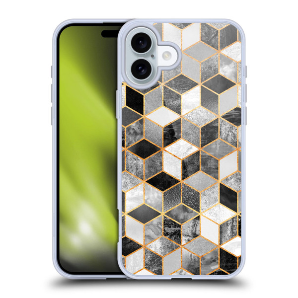 Elisabeth Fredriksson Cubes Collection Black And White Soft Gel Case for Apple iPhone 16 Plus