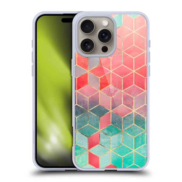 Elisabeth Fredriksson Cubes Collection Rose And Turquoise Soft Gel Case for Apple iPhone 16 Pro Max