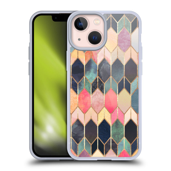Elisabeth Fredriksson Geometric Design And Pattern Colourful Stained Glass Soft Gel Case for Apple iPhone 13 Mini