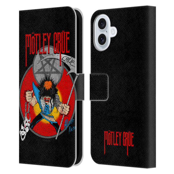 Motley Crue Key Art Allister Leather Book Wallet Case Cover For Apple iPhone 16 Plus