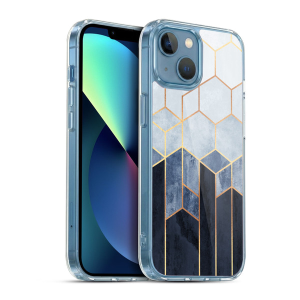 Elisabeth Fredriksson Sparkles Soft Blue Hexagons Soft Gel Case for Apple iPhone 13 Mini & MagSafe