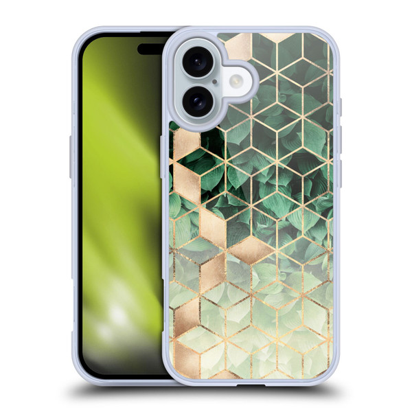 Elisabeth Fredriksson Sparkles Leaves And Cubes Soft Gel Case for Apple iPhone 16