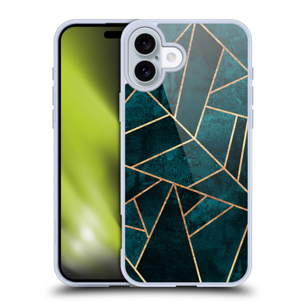 Elisabeth Fredriksson Sparkles Deep Teal Stone Soft Gel Case for Apple iPhone 16 Plus