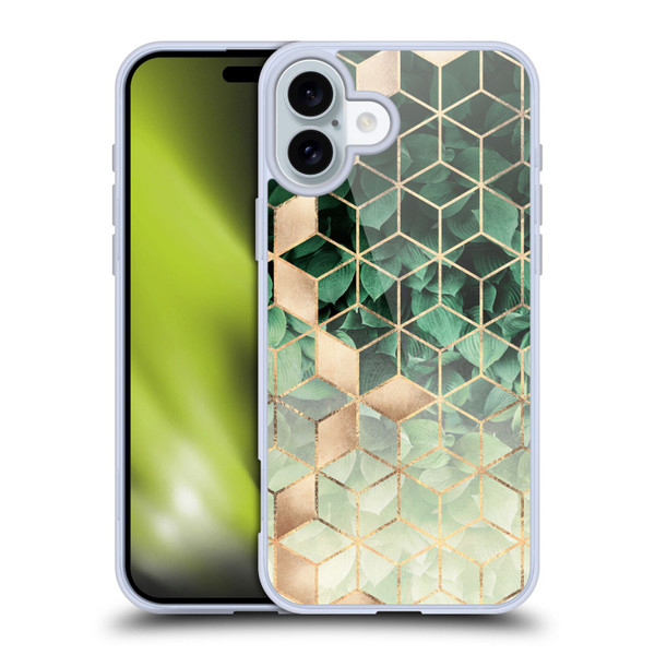 Elisabeth Fredriksson Sparkles Leaves And Cubes Soft Gel Case for Apple iPhone 16 Plus