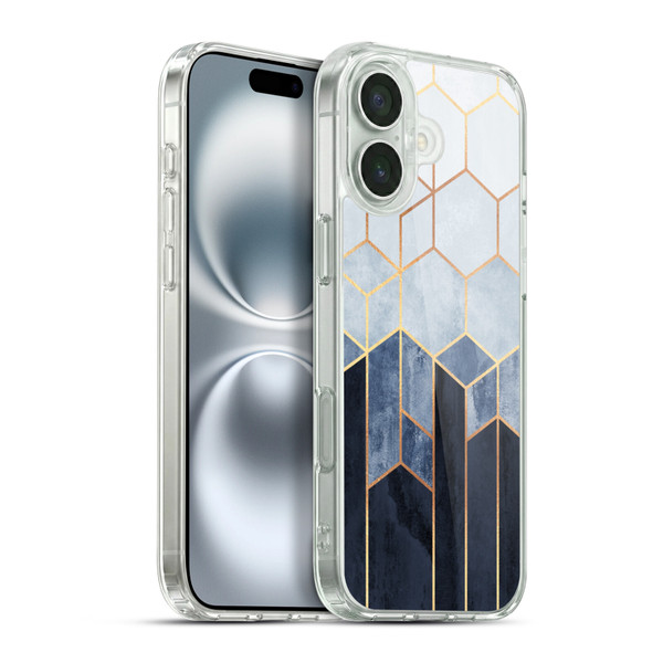 Elisabeth Fredriksson Sparkles Soft Blue Hexagons Soft Gel Case for Apple iPhone 16 Plus & MagSafe