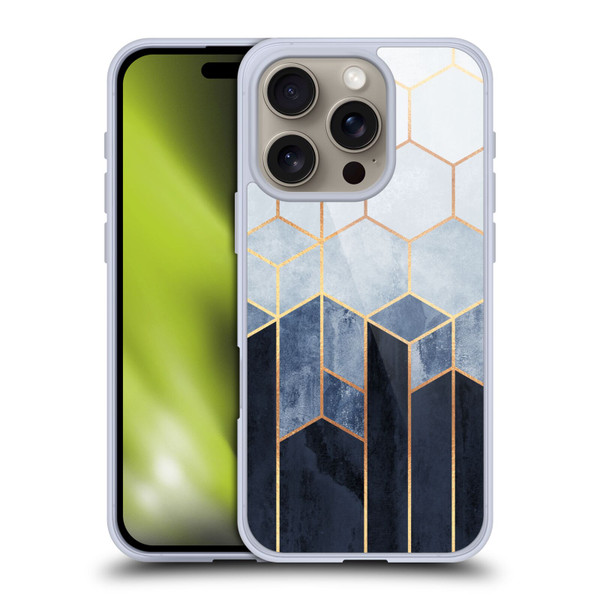 Elisabeth Fredriksson Sparkles Soft Blue Hexagons Soft Gel Case for Apple iPhone 16 Pro