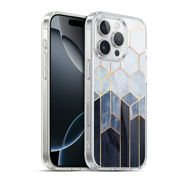 Elisabeth Fredriksson Sparkles Soft Blue Hexagons Soft Gel Case for Apple iPhone 16 Pro & MagSafe