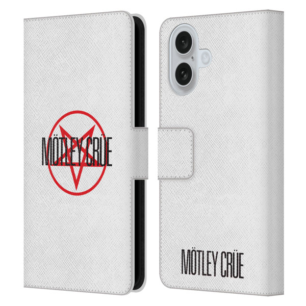 Motley Crue Logos Pentagram Leather Book Wallet Case Cover For Apple iPhone 16