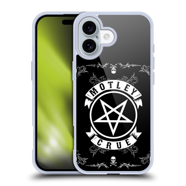 Motley Crue Logos Pentagram And Skull Soft Gel Case for Apple iPhone 16