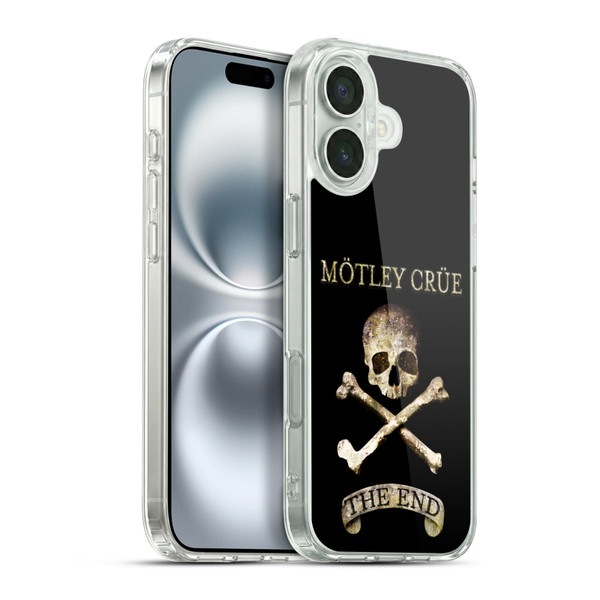 Motley Crue Logos The End Soft Gel Case for Apple iPhone 16 Plus & MagSafe