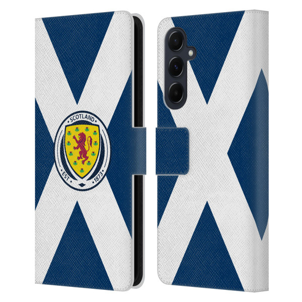 Scotland National Football Team Logo 2 Scotland Flag Leather Book Wallet Case Cover For Samsung Galaxy A55 5G