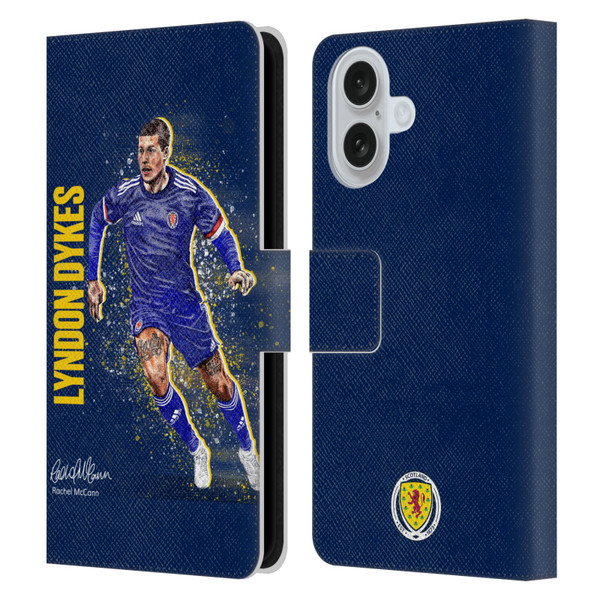 Scotland National Football Team Players Lyndon Dykes Leather Book Wallet Case Cover For Apple iPhone 16
