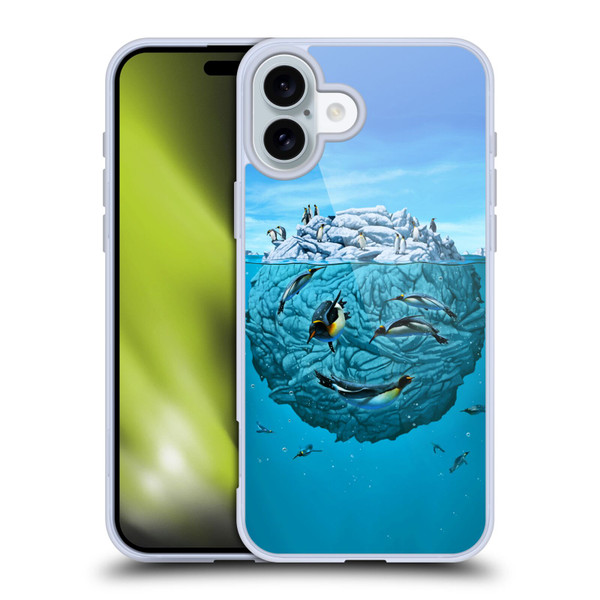 Vincent Hie Graphics Penguin Wink Soft Gel Case for Apple iPhone 16 Plus