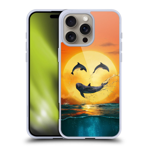Vincent Hie Graphics Dolphins Smile Soft Gel Case for Apple iPhone 16 Pro Max