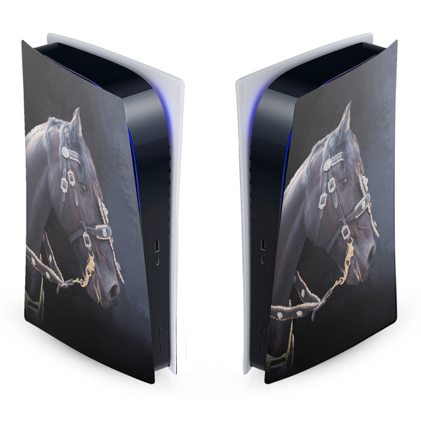 Simone Gatterwe Art Mix Friesian Horse Vinyl Sticker Skin Decal Cover for Sony PS5 Digital Edition Console