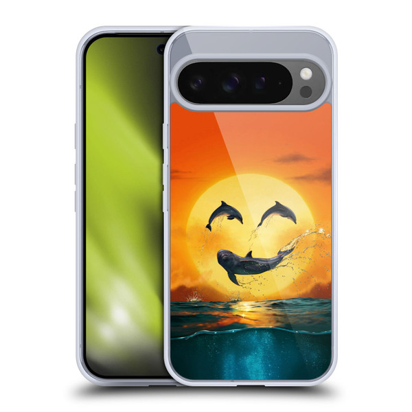 Vincent Hie Graphics Dolphins Smile Soft Gel Case for Google Pixel 9 Pro XL