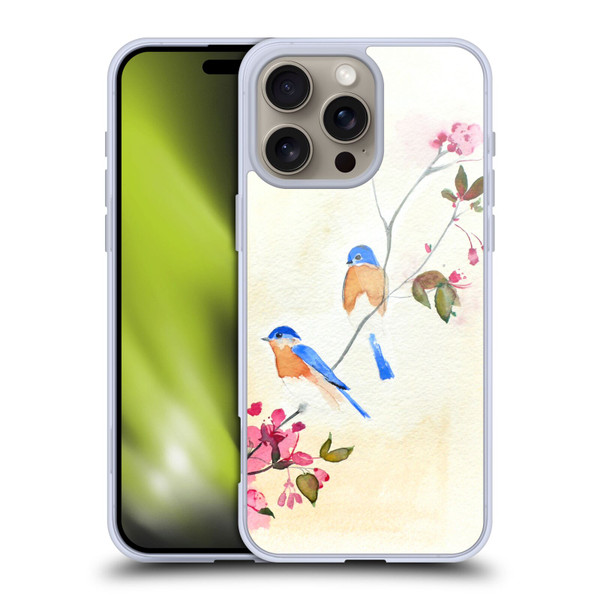 Mai Autumn Birds Blossoms Soft Gel Case for Apple iPhone 16 Pro Max