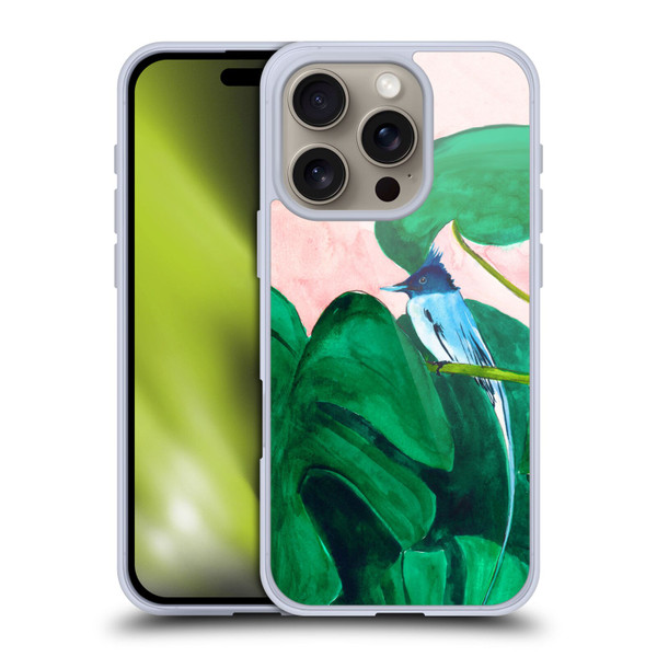 Mai Autumn Birds Monstera Plant Soft Gel Case for Apple iPhone 16 Pro