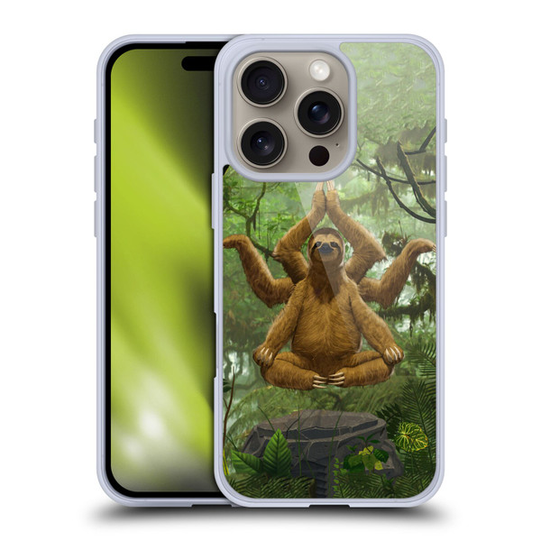 Vincent Hie Key Art Zen Sloth Soft Gel Case for Apple iPhone 16 Pro